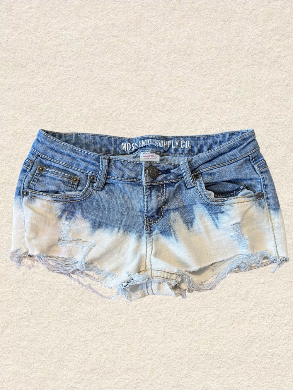 Mossimo Supply Co. Blue & Light Wash Ombre Denim Cutoff Shorts